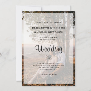 Invitation Fond de photo élégant rustique de mariage