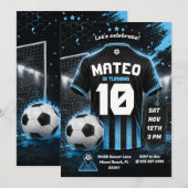 Invitation Fond d'invitation d'anniversaire de maillot de foo (Devant / Derrière)
