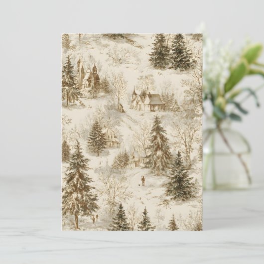 Invitation Fond d'invitation de forêt de pin rustique | Vinta (Debout devant)