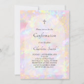 Invitation fond d'opale Confirmation (Devant)