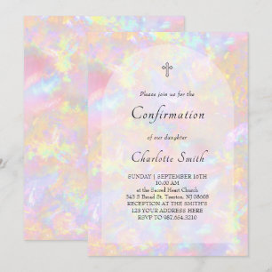 Invitation fond d'opale Confirmation