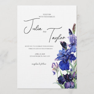 Invitation Fond élégant floral bleu