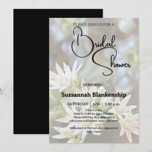 Invitation Fond floral de plantes grasses blanches pour une d