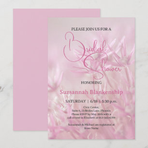 Invitation Fond floral rose pastel pour Baby Shower de mariag