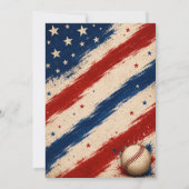 Invitation Fond graphique de baseball pour la fête de l'Indép (Dos)