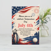 Invitation Fond graphique de golf pour la fête de l'indépenda (Debout devant)