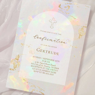 Invitation fond opale Confirmation