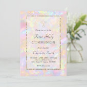 Invitation fond opale Première Communion (Debout devant)