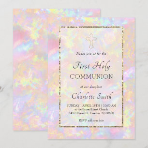 Invitation fond opale Première Communion