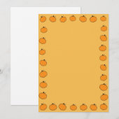 Invitation Fond orange de bordure de saison de pumpkin d'auto (Devant / Derrière)