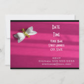 Invitation Fond rose avec un ruban blanc pour un anniversaire (Dos)