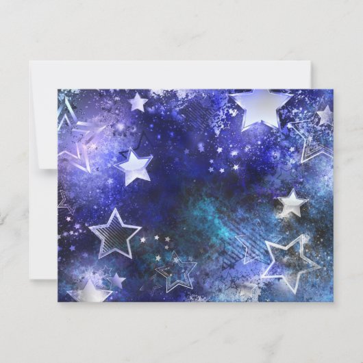 Invitation Fond spatial avec étoiles (Devant)