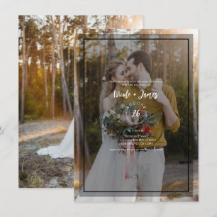 Invitation Fond teinté sombre pour photo 3 Mariage minimal mo
