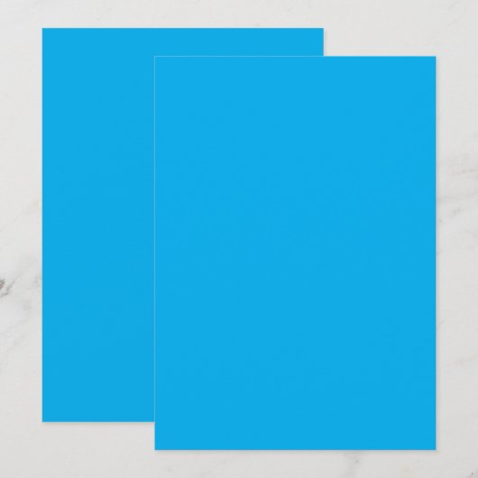 Invitation Fond uni bleu cyan (Devant / Derrière)