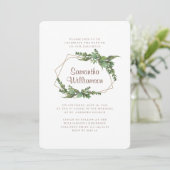 Invitation Fonderie d'aquarelles vertes Baptismes modernes (Debout devant)