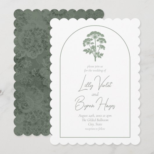 Invitation FONDNESS | Wedding Scalloped Invite (Devant / Derrière)