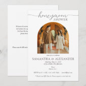 Invitation Fonds de lune de miel moderne Photo Couples Douche (Devant / Derrière)