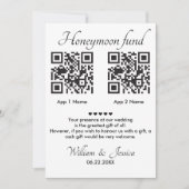 Invitation Fonds Lune De Miel Avec 2 QR Code Et Photo (Devant)