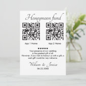 Invitation Fonds Lune De Miel Avec 2 QR Code Et Photo (Debout devant)