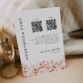 Invitation Fonds Lune de Miel QR Code Rose, Mariage