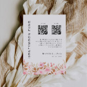 Invitation Fonds Lune de Miel QR Code Rose, Mariage