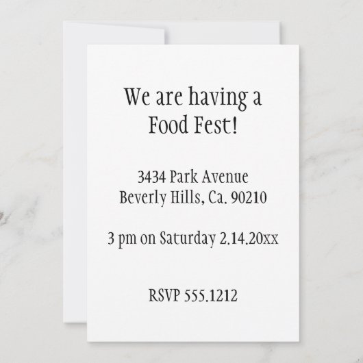 Invitation Fondue It Fondue (Dos)