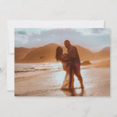 Invitation Font de luxe Romantic Beach Photo Enregistrer la d (Dos)