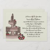 Invitation Fontaine à Chocolat et Fraises (Devant / Derrière)