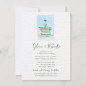 Invitation Fontaine aquarelle avec Mariage Doves Talavera (Devant)