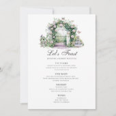 Invitation Fontaine d'Arche Florale de mariage de jardin (Devant)