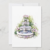 Invitation Fontaine d'Arche Florale de mariage de jardin (Dos)