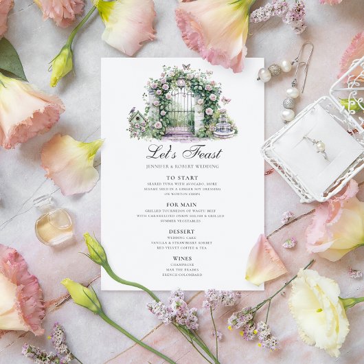 Invitation Fontaine d'Arche Florale de mariage de jardin
