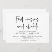 Invitation Food, Cousins and Alcohol, Casual Bridal Shower (Devant / Derrière)