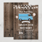 Invitation Food Truck Rustic Grange Bois fête d'anniversaire (Devant / Derrière)