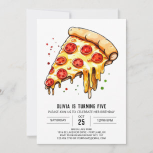 Invitation Foody Pizza simple Anniversaire