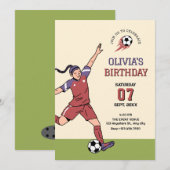 Invitation Foot fille (Devant / Derrière)