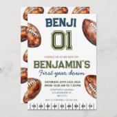 Invitation Football 1ère année de bas de football (Devant / Derrière)