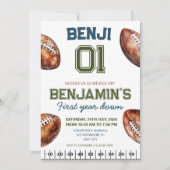 Invitation Football 1ère année de bas de football (Devant)