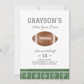 Invitation Football 1st Birthday Invitation, First Year Down  (Devant)