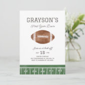 Invitation Football 1st Birthday Invitation, First Year Down  (Debout devant)