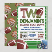 Invitation Football 2e année à l'anniversaire (Devant / Derrière)