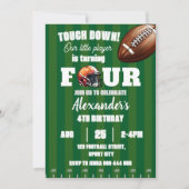 Invitation Football 4e anniversaire Sports américains Touch D (Devant)