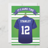 Invitation Football américain | Blue Jersey (Dos)