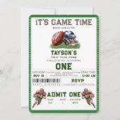 Invitation Football américain première année bas 1er annivers (Devant)