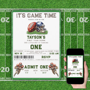 Invitation Football américain première année bas 1er annivers