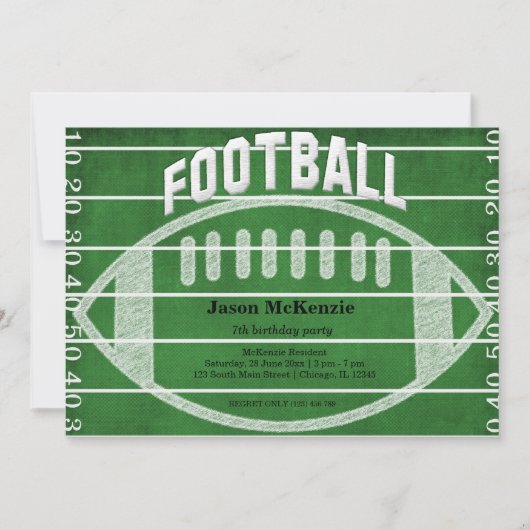 Invitation Football Anniversaire (Devant)