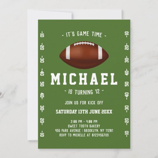 Invitation Football Anniversaire (Devant)