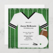 Invitation Football Anniversaire (Blanc) (Devant / Derrière)