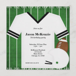 Invitation Football Anniversaire (Blanc)