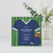 Invitation Football Anniversaire (Bleu) (Debout devant)